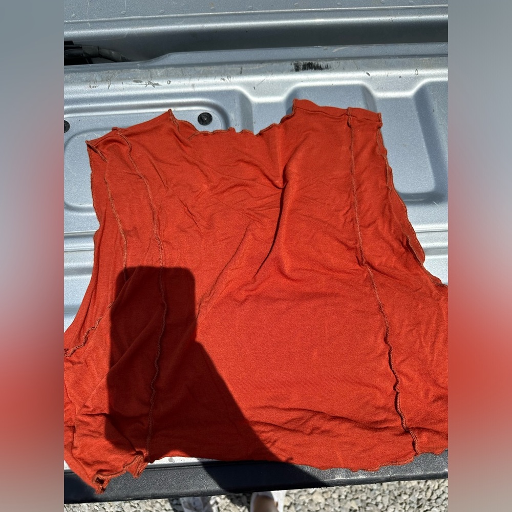 Bright orange tank top